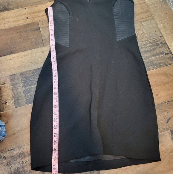 Medium Parker Black Sheath Mixed Media Dress Mini - Picture 5 of 5